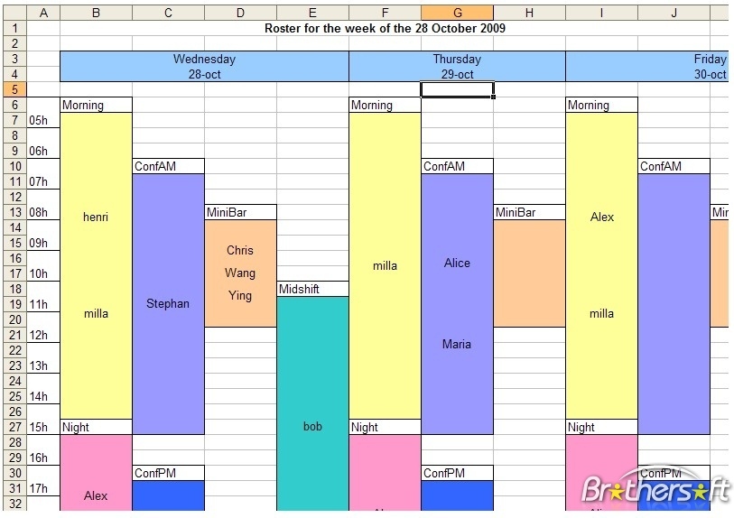 exemple planning salarie