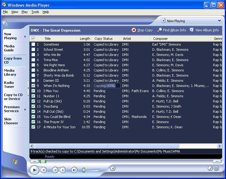 windows media player 9 wmv codec