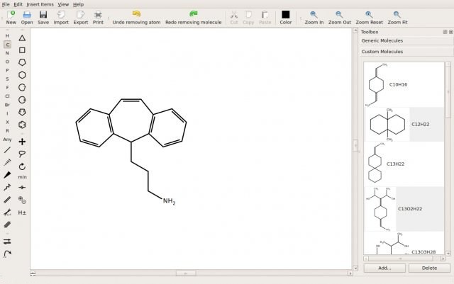 Chemplate-modèle pour dessin molécules organiques